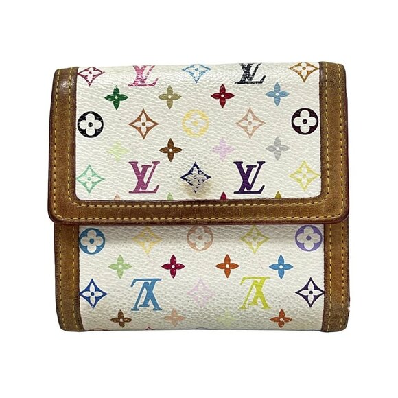 LOUIS VUITTON PorteMonnaie Viekart Credit M92983 Blanc Monogram Multicolore - Picture 2 of 6